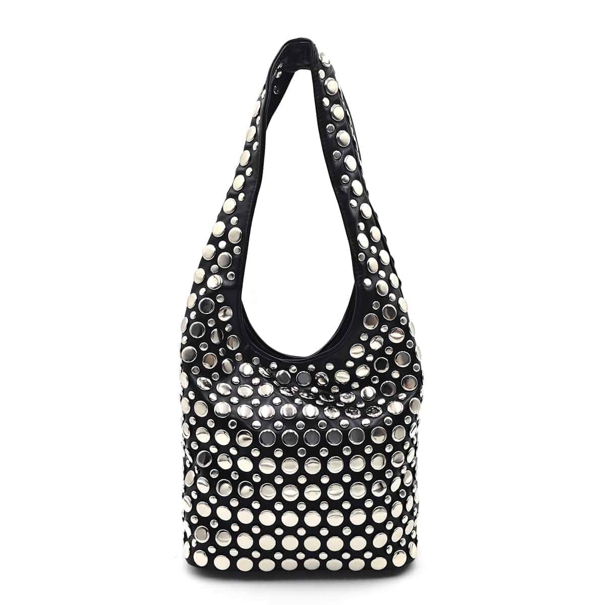 Qiannaura Y2K Hobo Shoulder Bag Punk Studded Top Handle Bag for Women Tote Handbag Fall Trend Purse