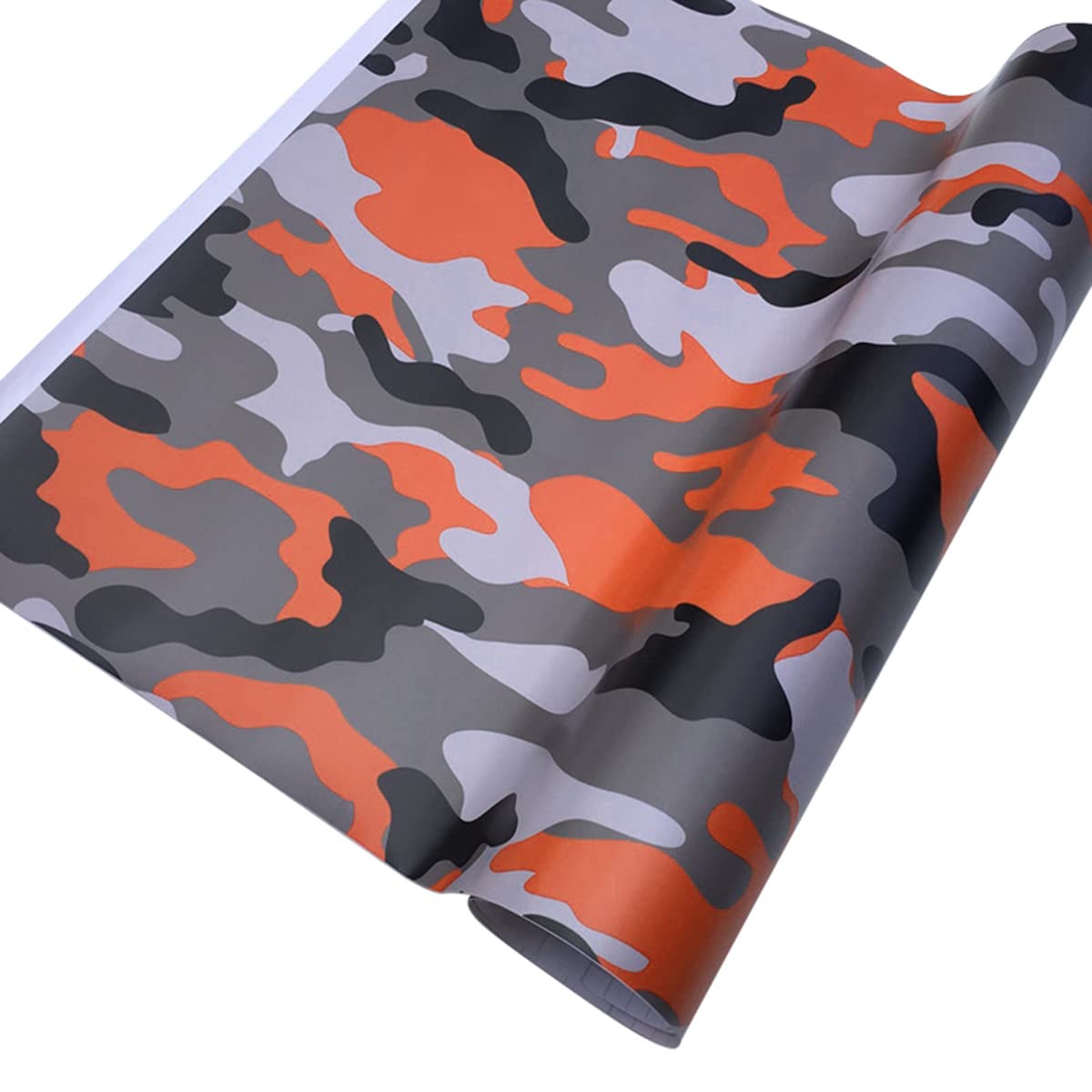 Pellicola Mimetica in Vinile per Auto Camouflage Pellicola in Vinile Camo Sticker per Console Computer Laptop Skin Scooter Moto Car Wraps,Arancio-Nero,50cm × 500cm