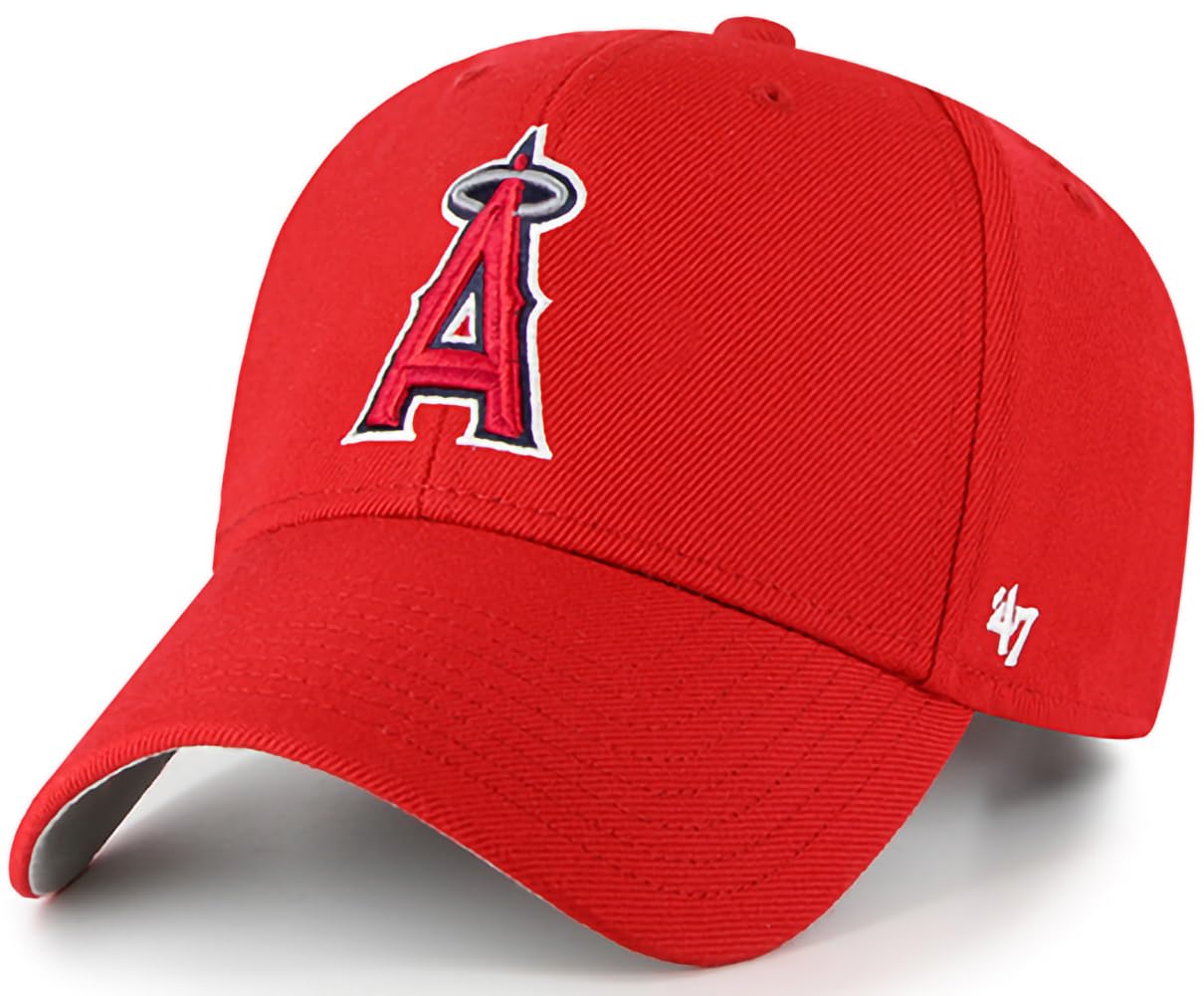 47 Brand MLB Team Color Primary Logo MVP Adjustable Structure Baseball Cap Hat, Adult One Size Fits All, Los Angeles Angels, One size — image 1