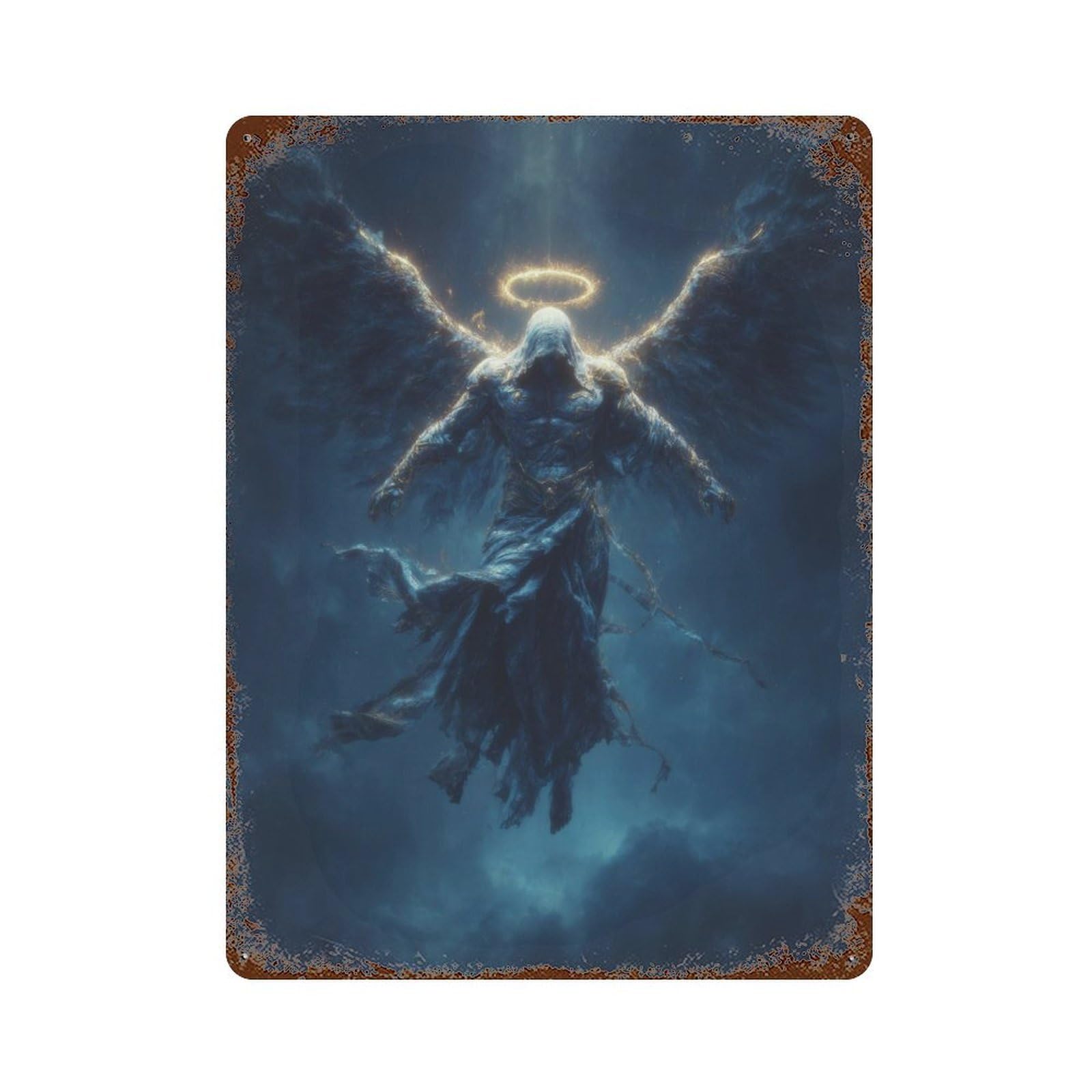 Angel of Light Celestial Guardian -1 15.7"x11.8" Decorative Tin Sign, Retro Wall Decor for Bistro, Counter And Cafe Decor