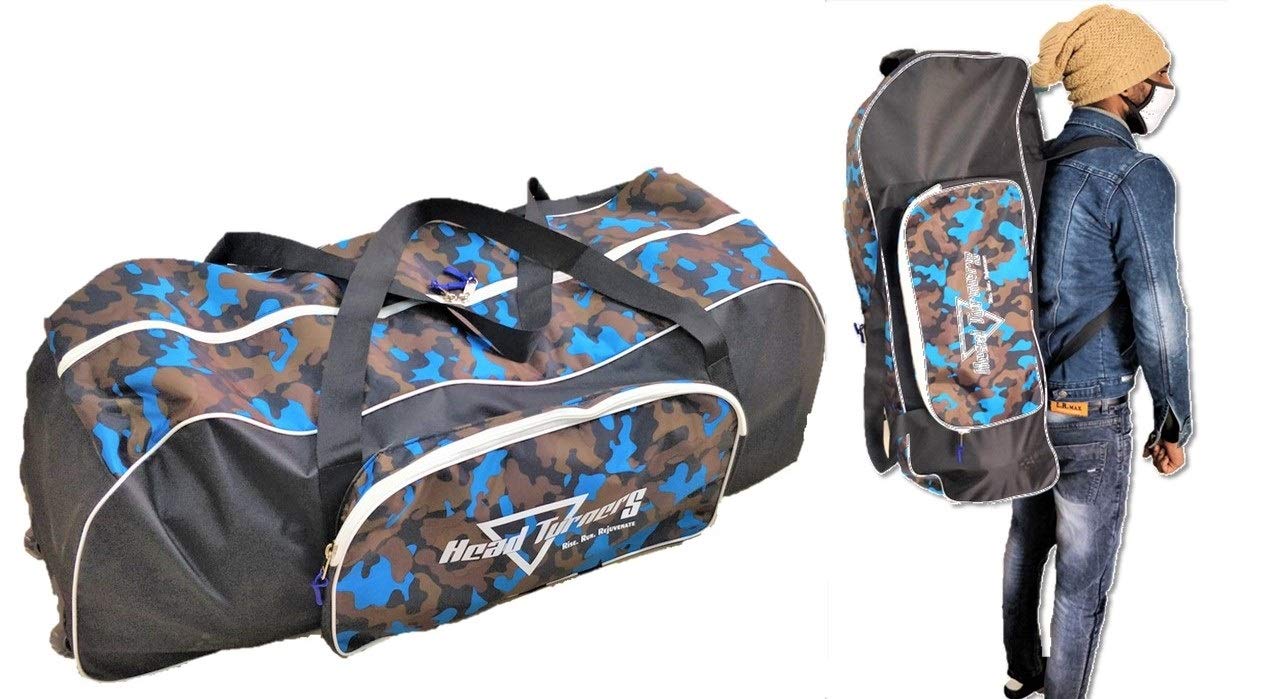 HeadTurners PU Coated Cricket Kit Bag with Wheels and Shoulder Straps- Victor (Blue Camo) (B08SQ5H452) Amazon Price History, Amazon Price Tracker