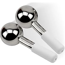 Ice Globes for Facials | Unbreakable Steel Cooling Roller | Cryo Sticks for Face | Massager for Face Neck &amp; Eyes | Skin Care for Dark Circles, Puffiness, Wrinkles, Collagen Production (White)
