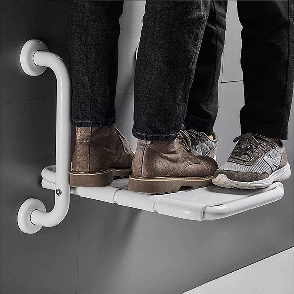 Asiento de Ducha de Pared, Asiento de Seguridad Deo Inoxidable, Banqueta de Baño Plegable, Adecuado para Personas Mayores/Discapacitados, Soporta 330S/White