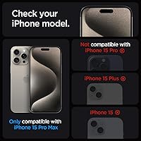 Vista 3 de Spigen Protector de pantalla de vidrio templado [GlasTR EZ FIT] diseñado para iPhone 15 Pro Max [compatible con fundas], paquete de 2