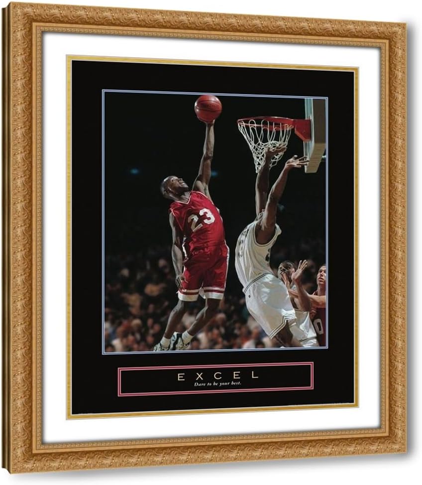 ArtDirect Excel - Basketball Custom Framed Art Print Giclee Print or Canvas Options with Various Sizes and Customization by Frontline