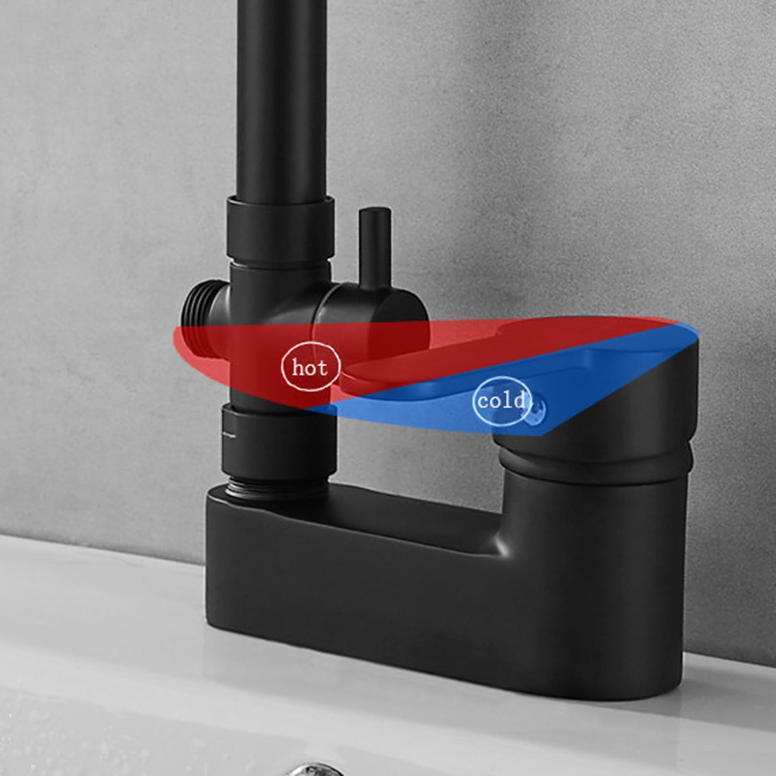 Grifo Baño con conector Manguera 1/2 Pulgada Grifo con Doble Salida De Agua para Lavadora Agua Fría Y Caliente Doble Orificio,Cromado