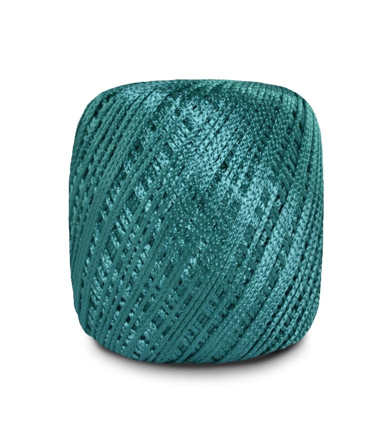 Image of CIRCULO Encanto Yarn 100% Viscose - Luxury & Shine - Light Worsted Weight Yarn - 140 yds, 3.52 oz - Color 5556 - Tiffany