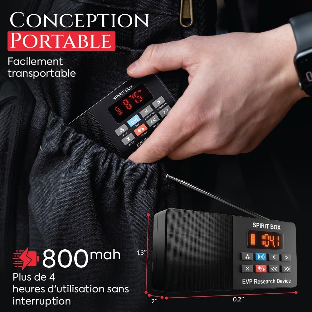 Équipement pour Spirit Box Chasse aux fantômes - Kit de Chasse aux fantômes EVP avec Une Carte Micro SD de 32 GB et Lampe de Poche intégrée