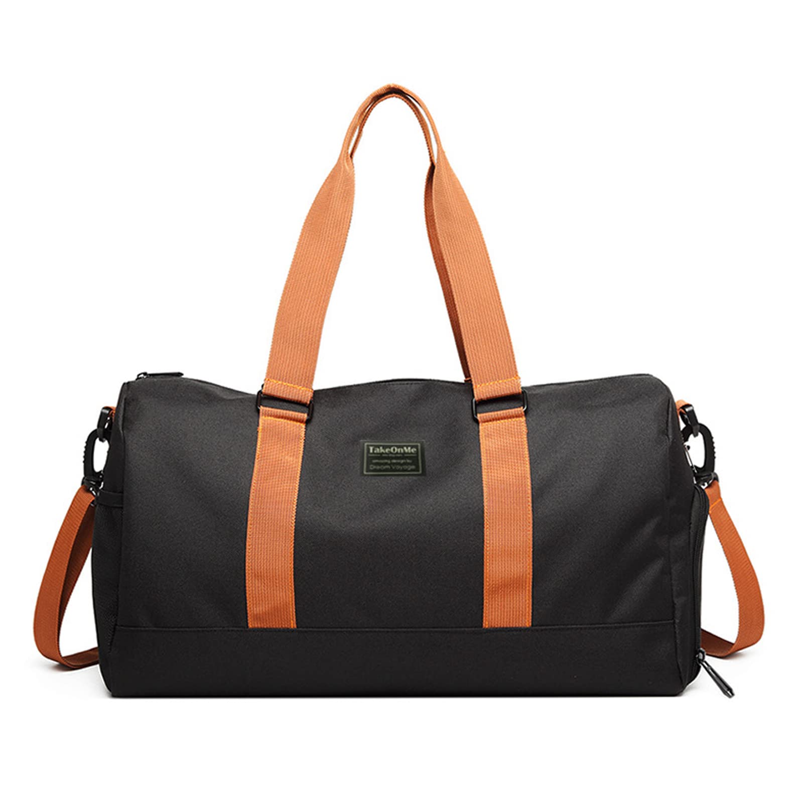 FANDARE Borsone da Viaggio Donna Uomo Borse da palestra Borsoni da palestra Sportiva Tote da viaggio Borsa Weekender Piscina Palestra Borsa a Spalla con Scomparto Scarpe Borsa da Viaggio Nero A
