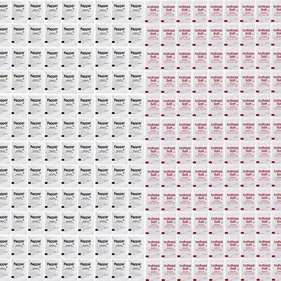 Muchai InnovationsSalt & Pepper Packets 6000 Total | 3000 Iodized Salt & 3000 Ground Black Pepper | Bulk Individually wrapped - Restaurant Quality. (6000 Pieces)