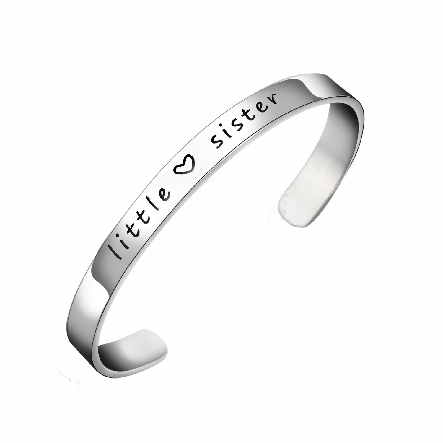 BESPMOSP Big Sis Middle Sis Little Sis Sister Cuff Bangle Bracelet Family Friend Gift for Women
