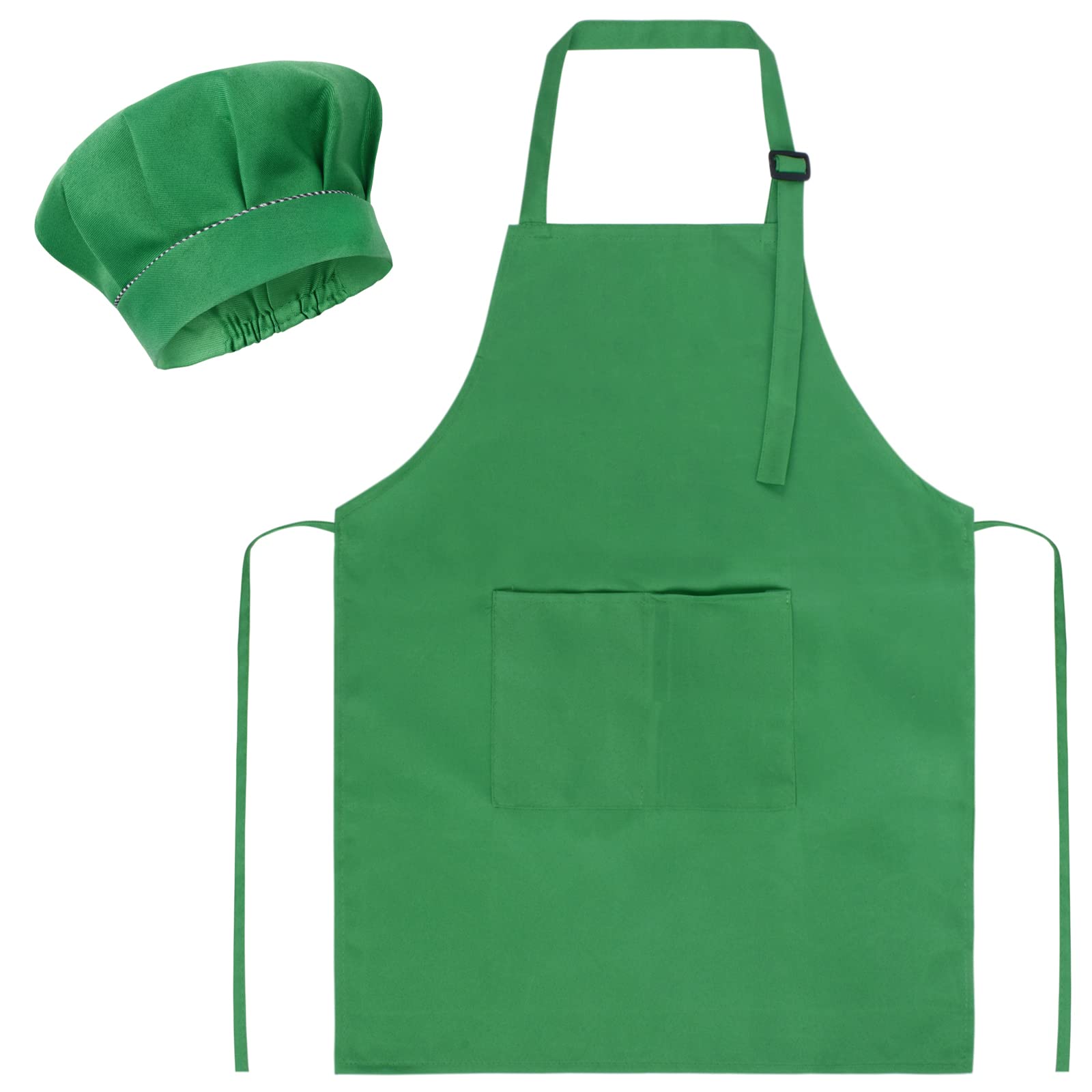 SUNLAND Kids Apron and Hat Set Children Chef Apron for Cooking Baking Painting