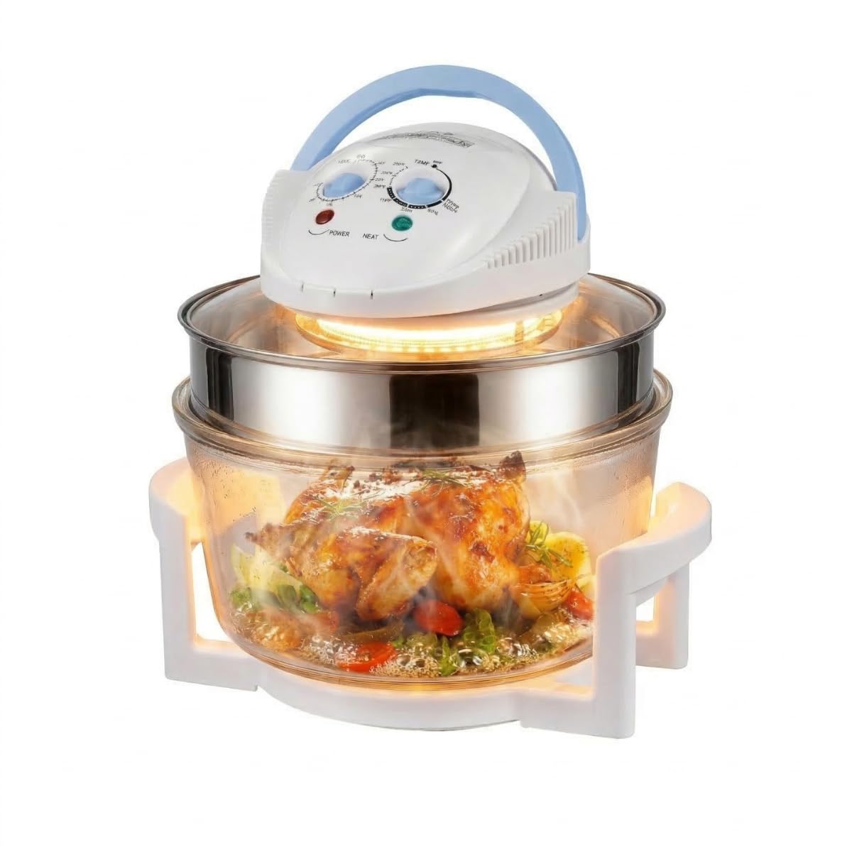 Forno a convezione alogeno 1400 W 18 litri con anello estensore e accessori multifunzione