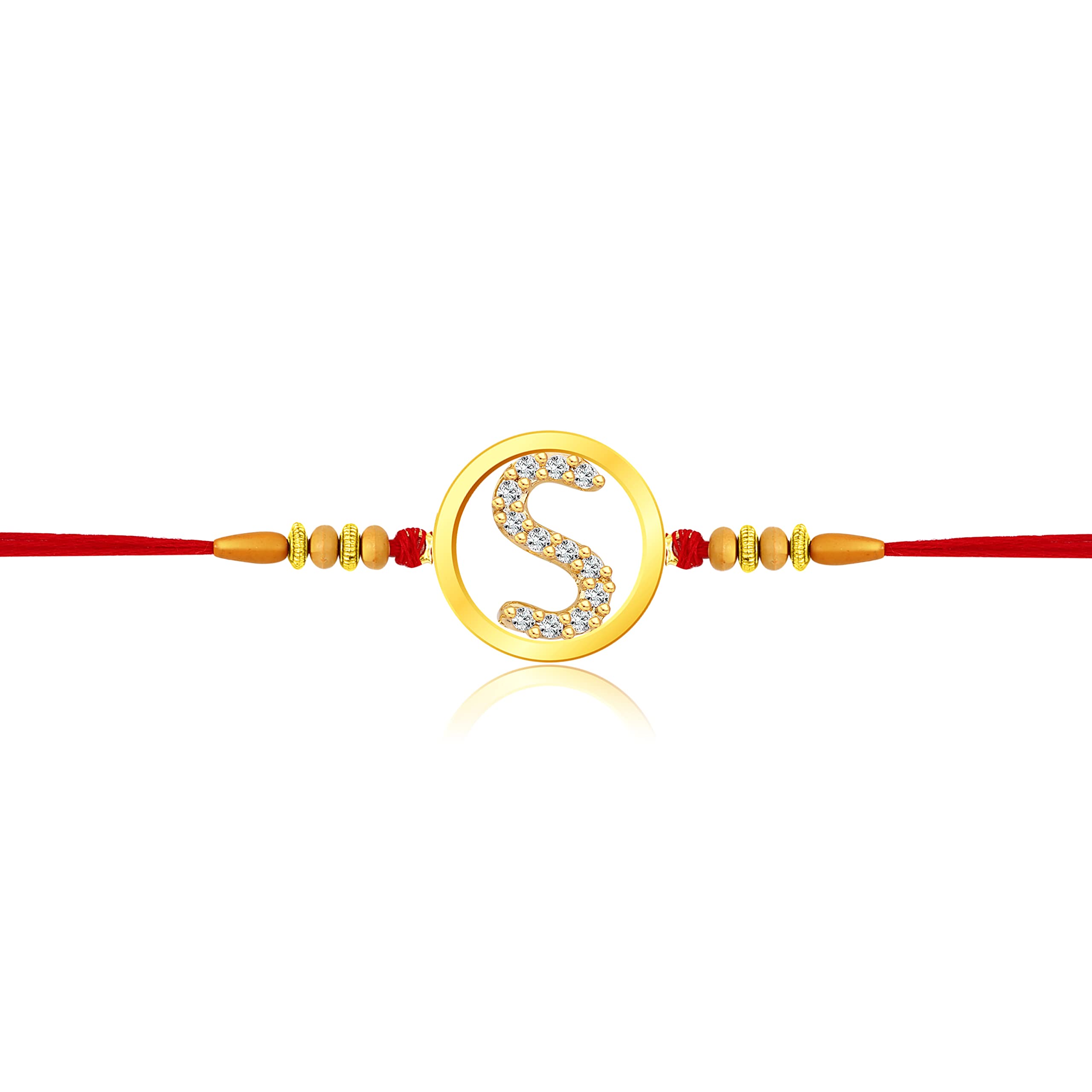 Vighnaharta Initial S Alphabet Rakhi CZ Gold Plated Alloy Rakhi with Kumkum Leaf set - [VFJ1105RKG] (B08CKLTZS8) Amazon Price History, Amazon Price Tracker