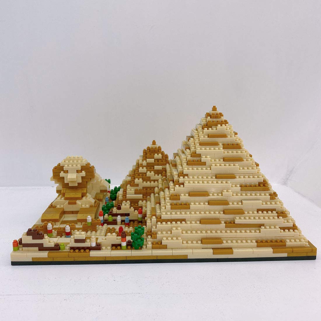 HYZM Architecture Pyramid Building Blocks, 1456 Pieces Egypt Pyramid Landmark Modular Street