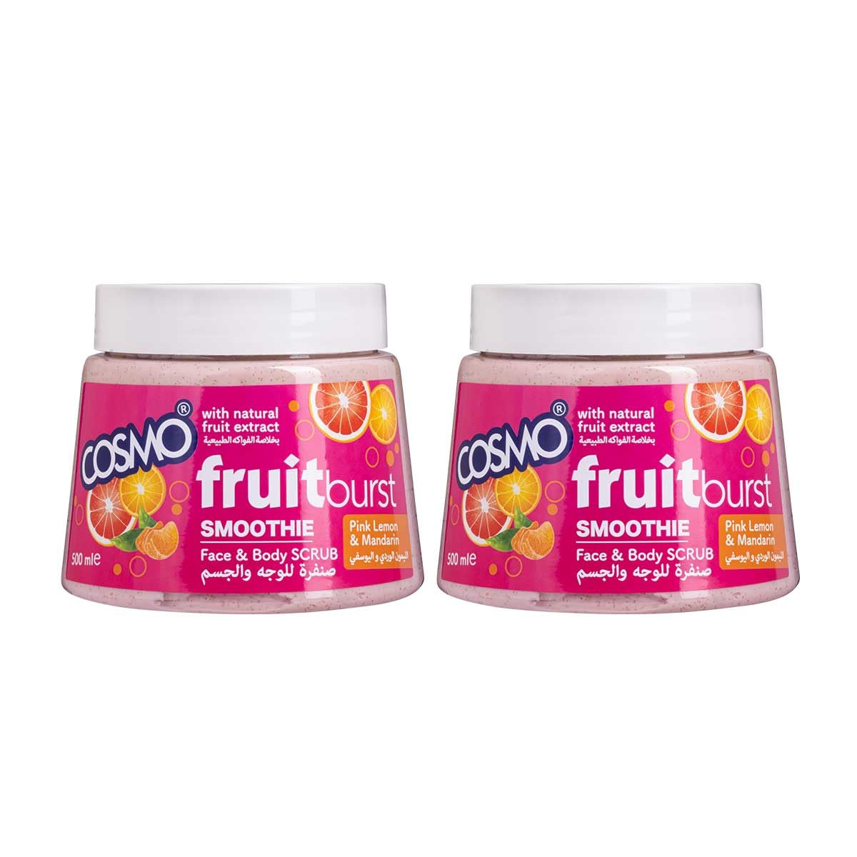Cosmo Skin Care Fruit Burst Pink Lemon & Mandarin Body Scrub 500ml Pack Of 2 | Vitamin C Brightening For Even Tone | Refreshing Citrus Exfoliator | Scrubs For Face & Body | For Men & Women-image-27