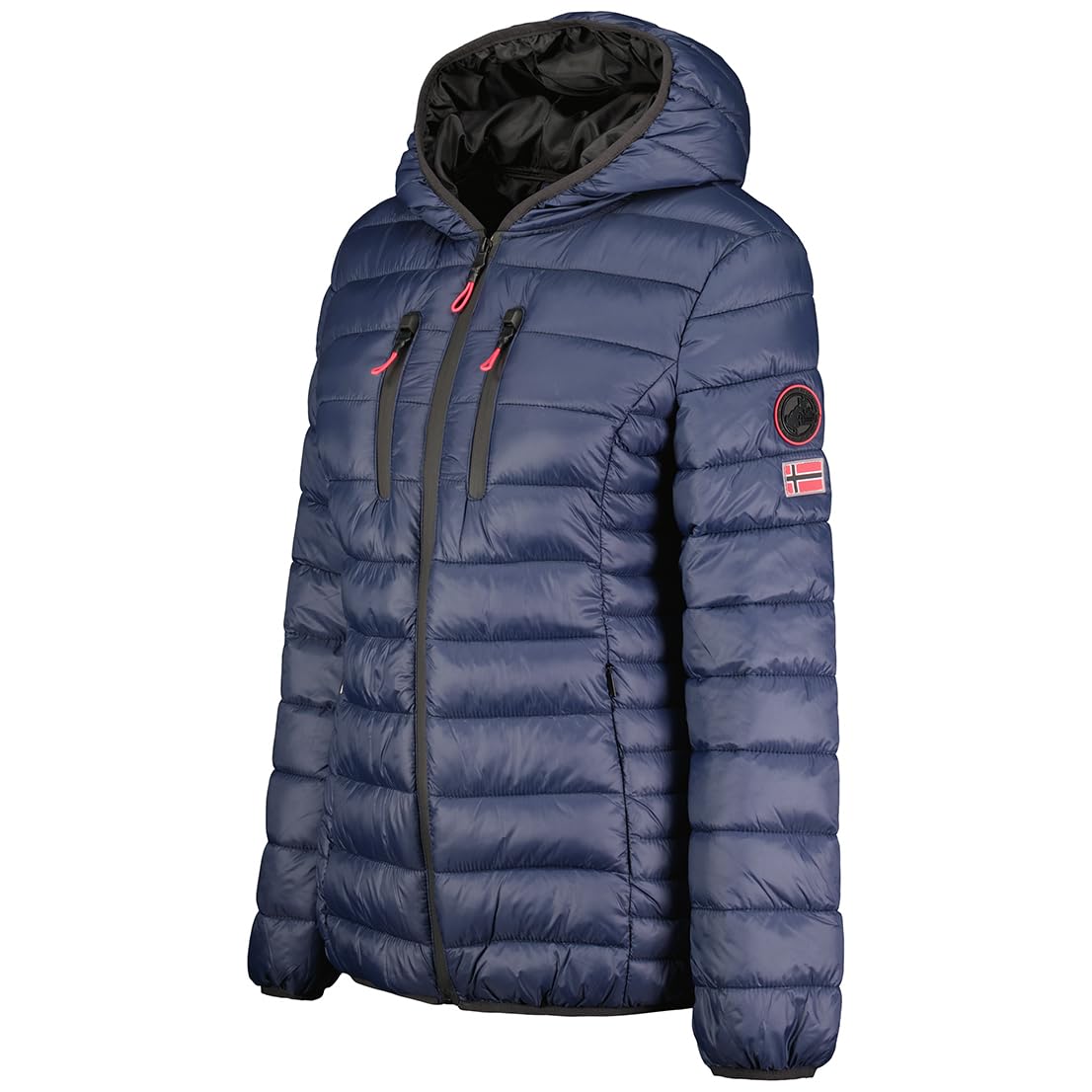 Geographical Norway Alaric Lady - Chaqueta Mujer Cálida Esqui - Abrigo Para Mujeres Con Capucha Sintética - Parka Elegante A Prueba De Viento - Otono Invierno Primavera