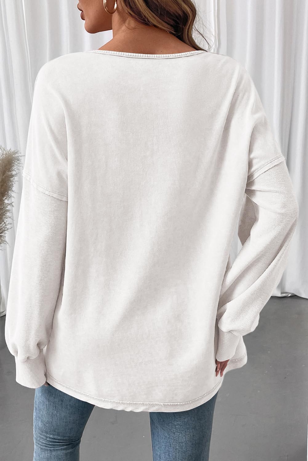 SHEWIN Women's Long Sleeve Crewneck Sweatshirt - Image 5