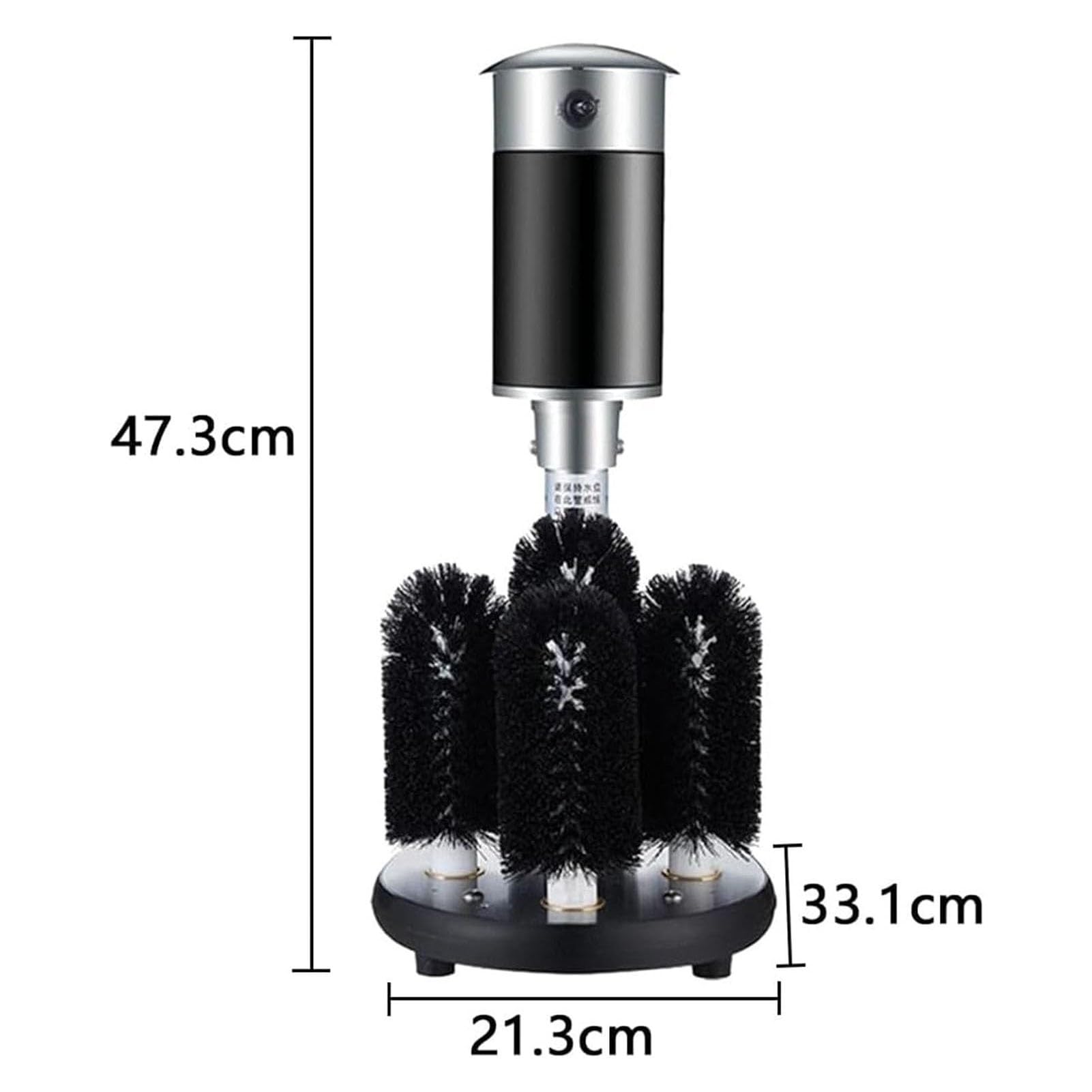 Genérico Lavavasos Eléctrico con 5 Cepillos Lavavasos, Lavavasos Comercial, 1200 Tazas/h Máquina Limpia Copas de Vino, para Bar Cafés Hotel, Negro