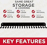 Vista 3 de Percha de exhibición de medallas Premium Never Give Up con 20 ganchos, exhibidor de medallas para pared con 16 pulgadas de largo, exhibidor