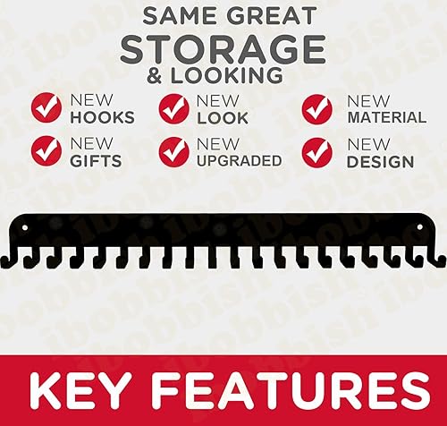 Miniatura 3 de Percha de exhibición de medallas de alta calidad que nunca te rindas con 20 ganchos, exhibición de medallas para pared con 16 pulgadas, exhibición