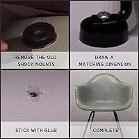 Vista 2 de 4 soportes de choque de goma negra, soportes de choque se adaptan a Eames Herman Miller Shell Chair Shock Mount piezas de repuesto