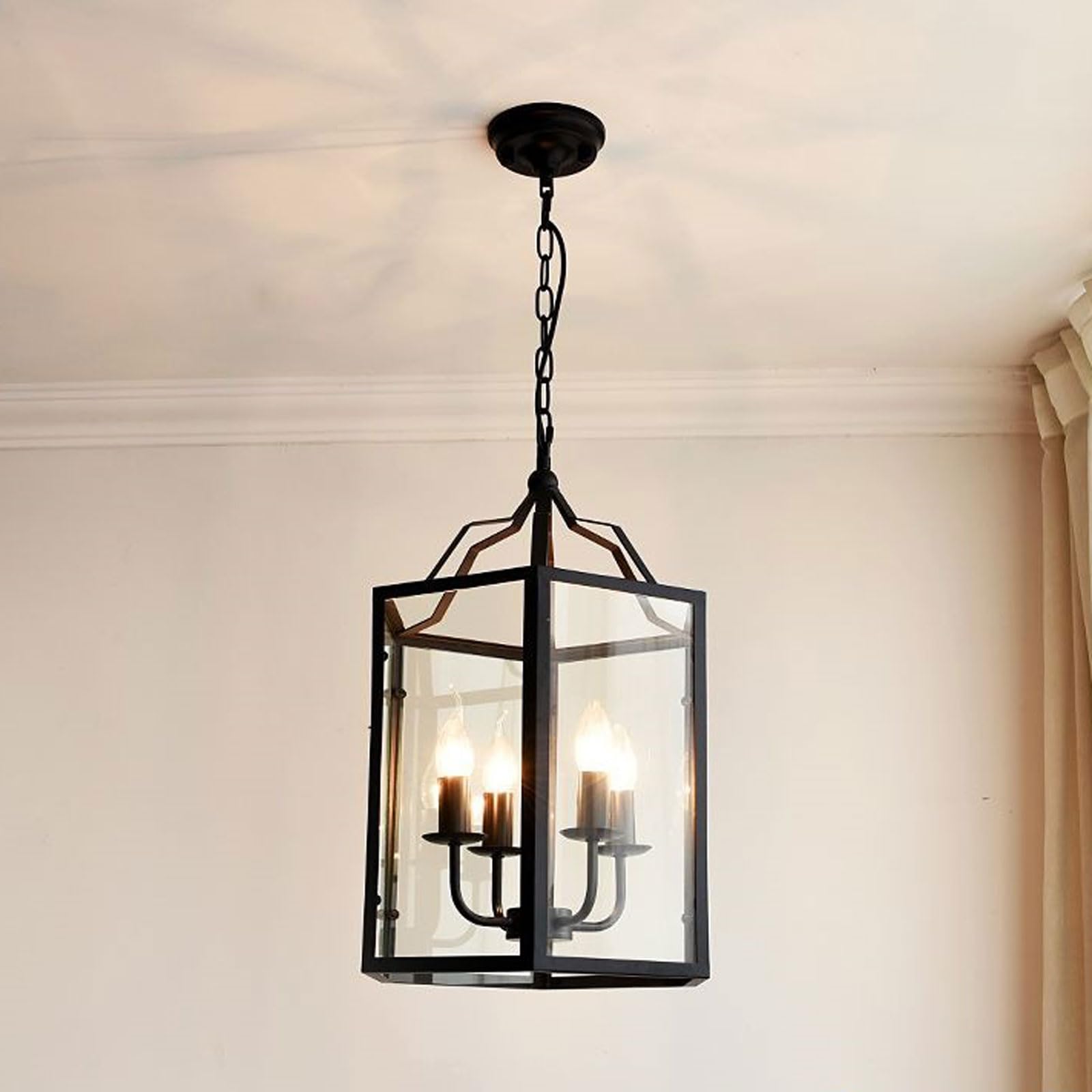 Lampada a sospensione industriale a 3 teste, gabbia in metallo nero opaco, stile rustico, lampadario geometrico a sospensione per isola cucina, sala da pranzo e aree reception.