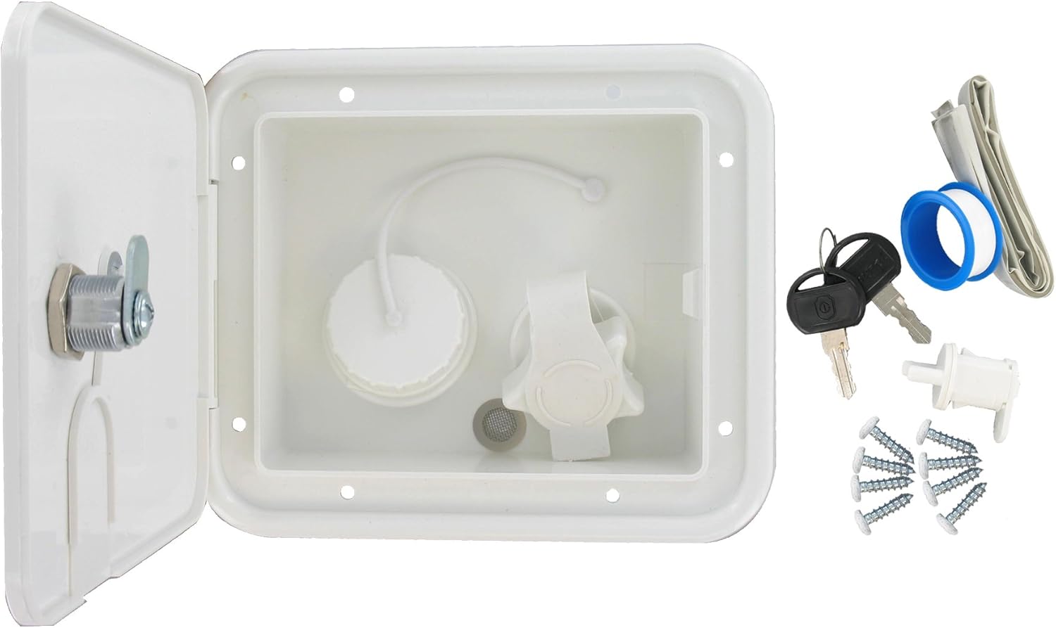 Valterra A01-2004VP White Carded Gravity/Plastic City Water Inlet Hatch