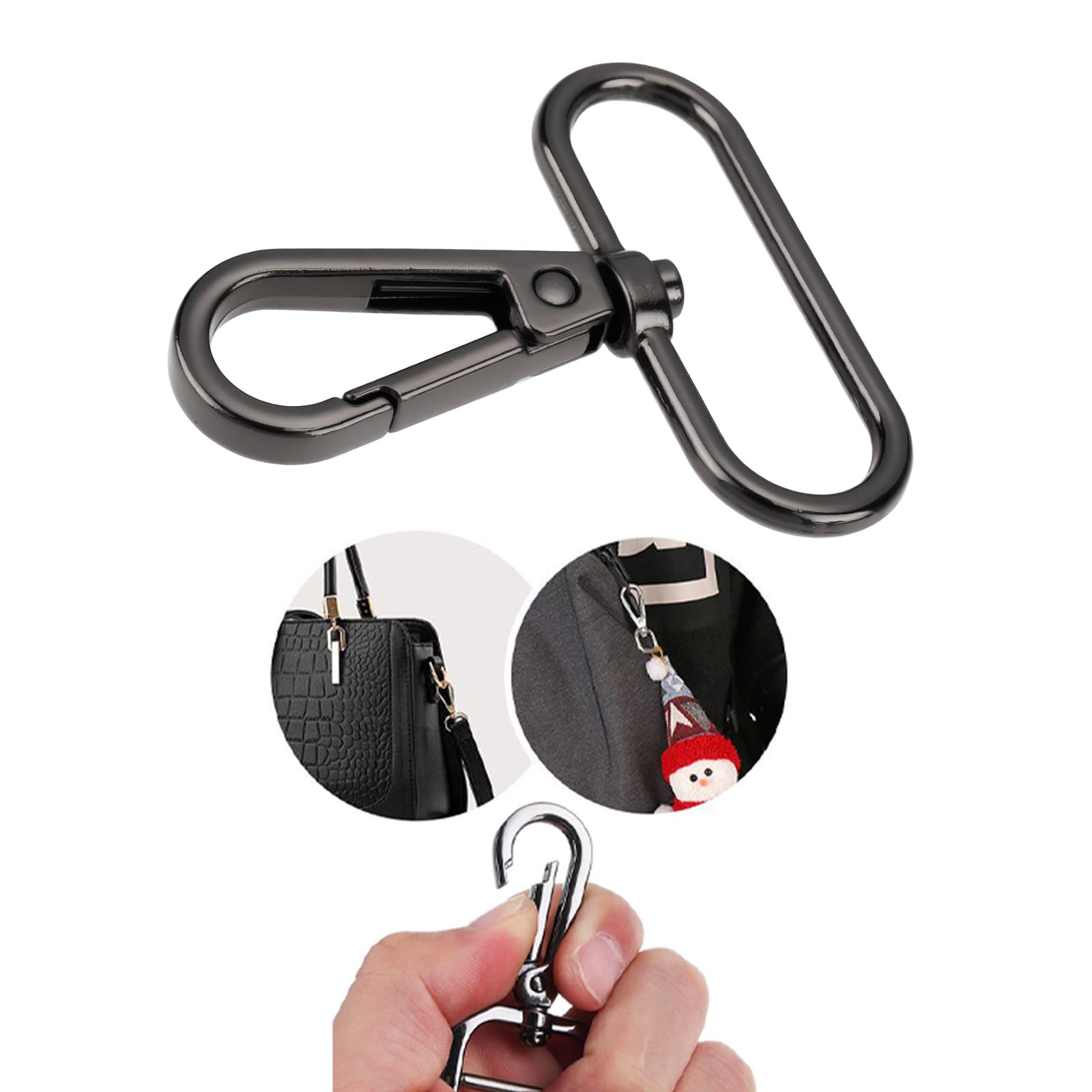 EMSea 4 Mousquetons Rotatifs Ovales En Métal 50 Mm – Super Pratiques Pour Sac à Dos, Camping Et Rando