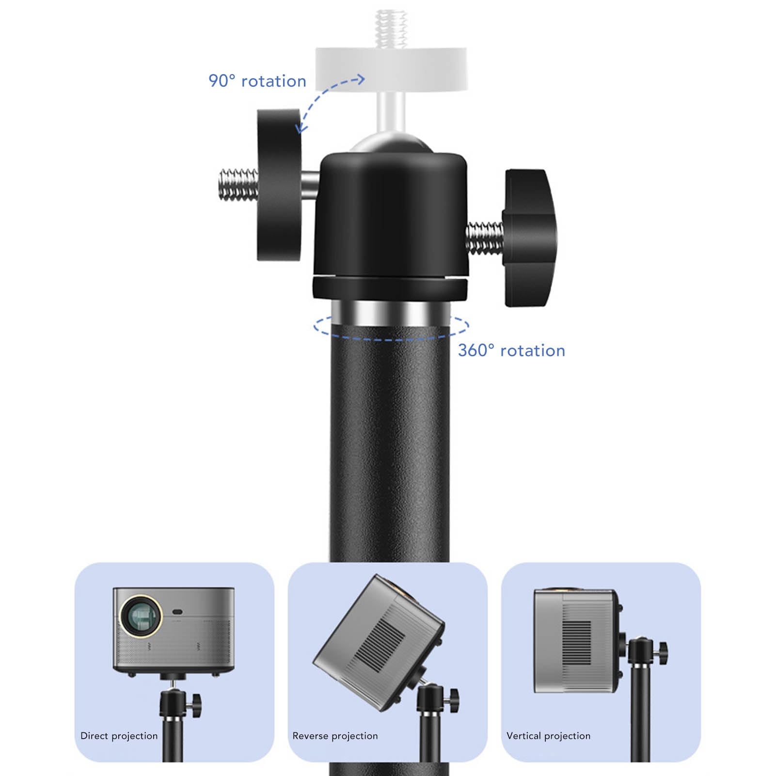 Support Réglable Multi-Angle à Structure Métallique Universelle pour Projecteur de Caméra avec Connecteur 1 à 4 Vis Châssis Haute Résistance, Pas de (Acier allié 2)
