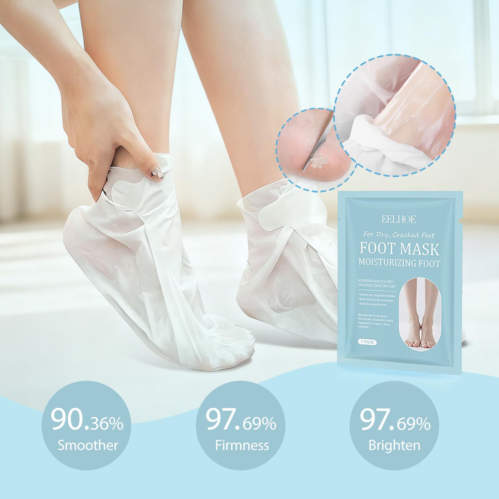 5 paia Maschera Esfoliante Piedi,Peeling Piedi,Idratante,Secchi e Screpolati,con Strumenti Pedicure per Uomo e Donna