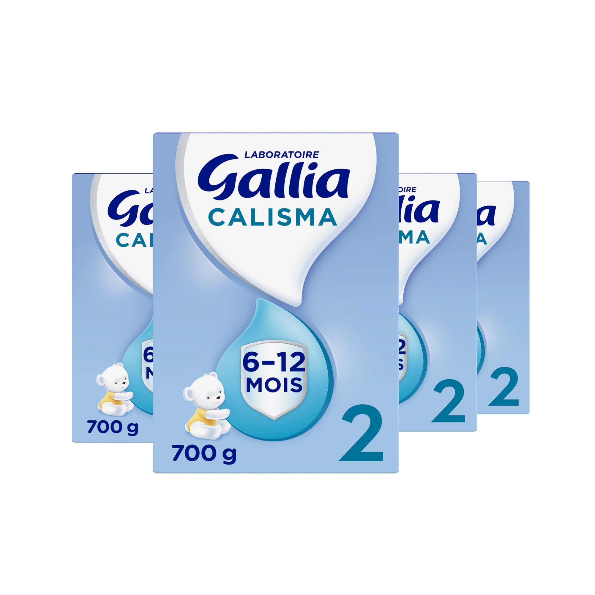 Laboratoire Gallia Calisma 2 - Lait bébé 2ème âge, Lait infantile de 6 à 12 mois, Lait en poudre pour bébé (Pack de 4x700g)