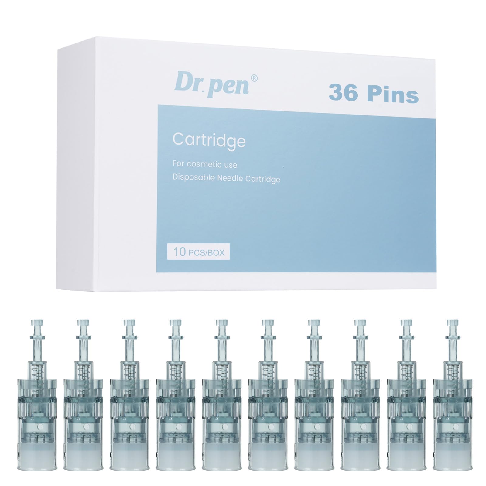Dr.pen M8/M7S Cartridges 36 Pins, 10Pcs Dr.pen Replacement Cartridges for Microneedling Pen M8/M7S Model, Authentic Disposable Microneedling Cartridges (36 Pins, 10Pcs)