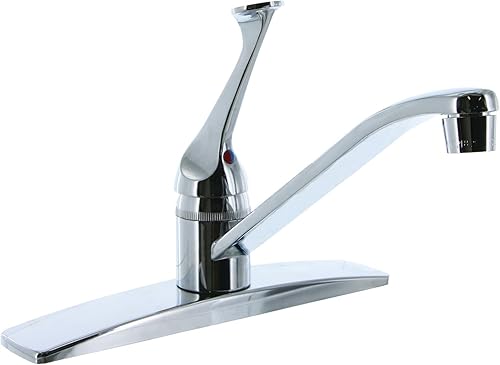 Aqua Plumb 1550010 - Grifo de cocina cromado pulido de 8 pulgadas sin pulverización, color plateado