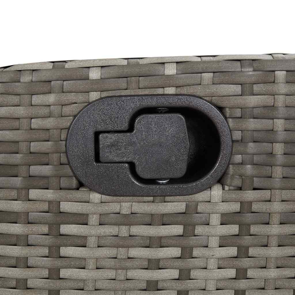 Panca Reclinabile da Giardino in Polyrattan con Cuscini Grigio | Seduta regolabile da esterno con morbidi cuscini blu per momenti di relax in terrazzo, patio o balcone.