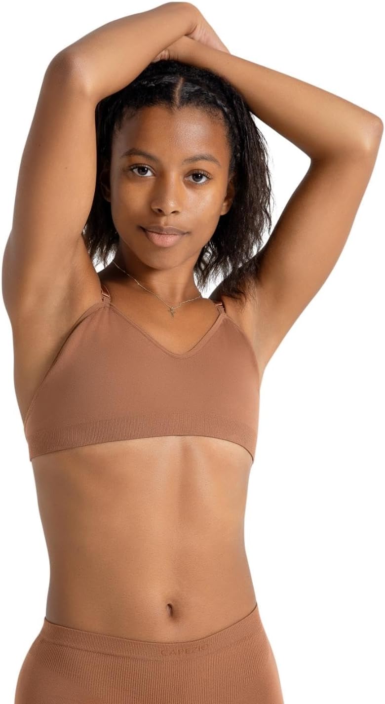 Capezio Womens Capezio Seamless Clear Back Sweetheart Bandeau Bra