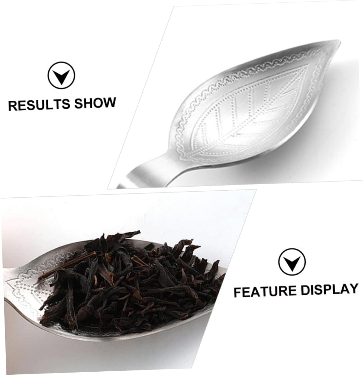 COHEALI Stainless Metal Leaf-Shaped Tea Scoop Smooth Surface Practical Teaspoon for Loose Leaf Tea Brewing at Home Office Restaurant