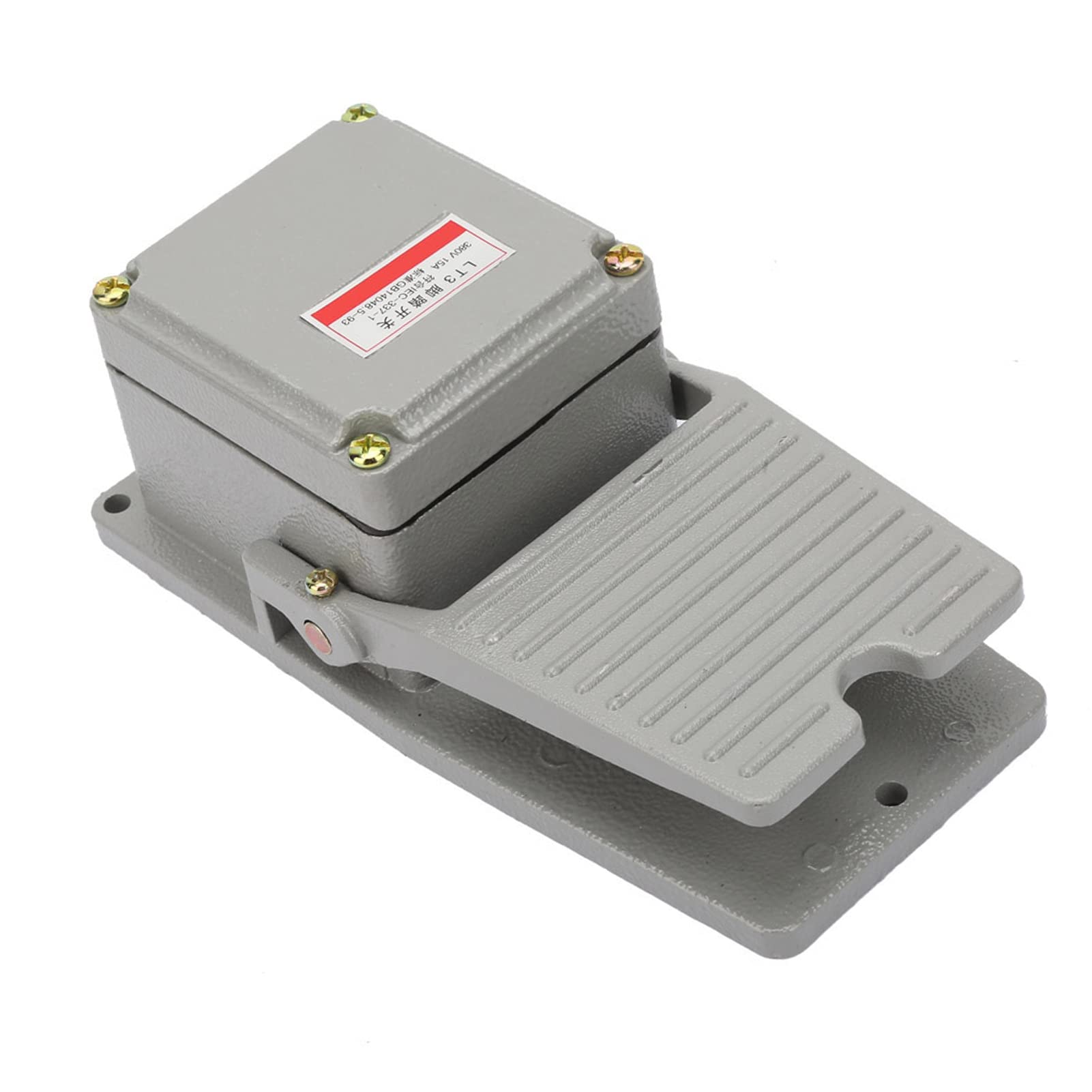 Interruttore Pedale LT3 380V 15A Heavy Duty con Pedale Antiscivolo, Guscio Alluminio e Contatti Argento per Macchine Lavorazione Legno