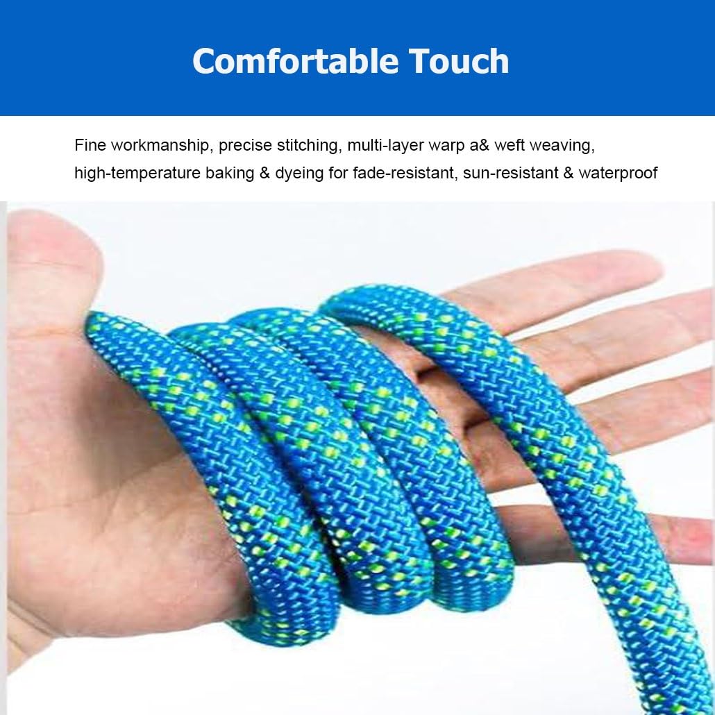Corde de gréement Blue Arbt, 10-60 mètres, Corde en Polyester Double B de 18 mm, 1141-14991 lbs, Convient pour la randonnée, Le Camping, la Voile, Le tir à la Corde, l'ancrage et Le balancem