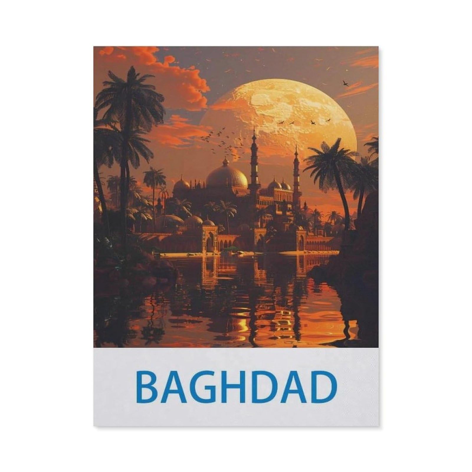 BEAYODKP Diamond Painting，Baghdad，Diamond Painting Art Embroidery Cross Stitch Pictures Gift Wall Decoration（50 x 60 cm/19.68 x 23.62 inches）-CJ50