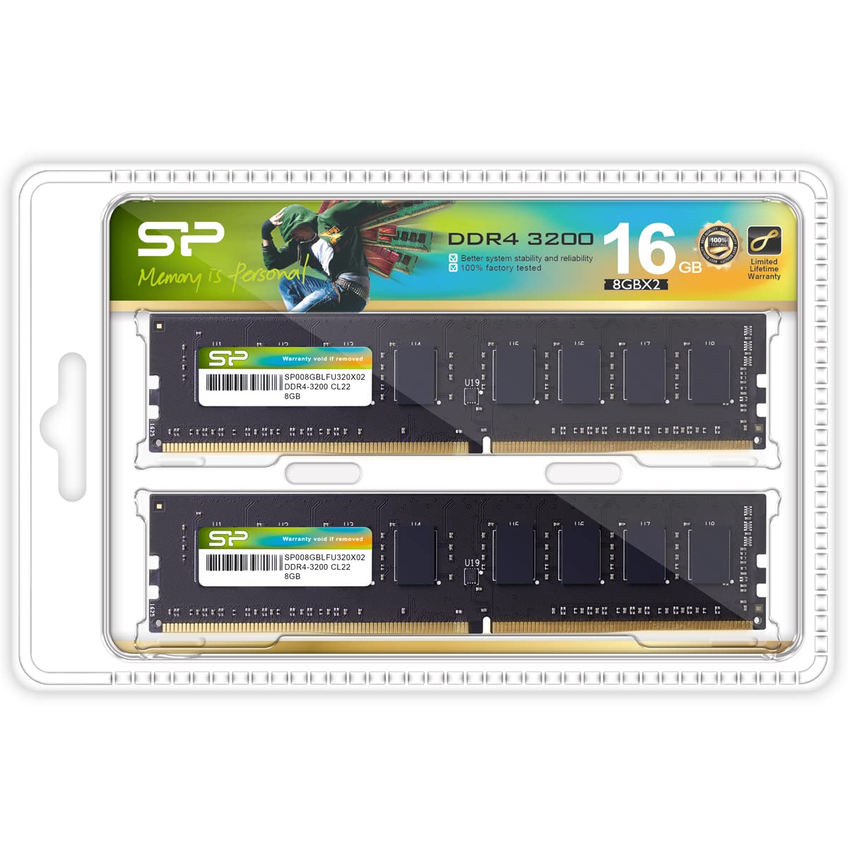 SP 8GB×2 16GB DDR4 2666MHz メモリー SP Silicon Power Upgrade 16GB (2x8GB) DDR4 Dual Rank 3200MHz 1.2V