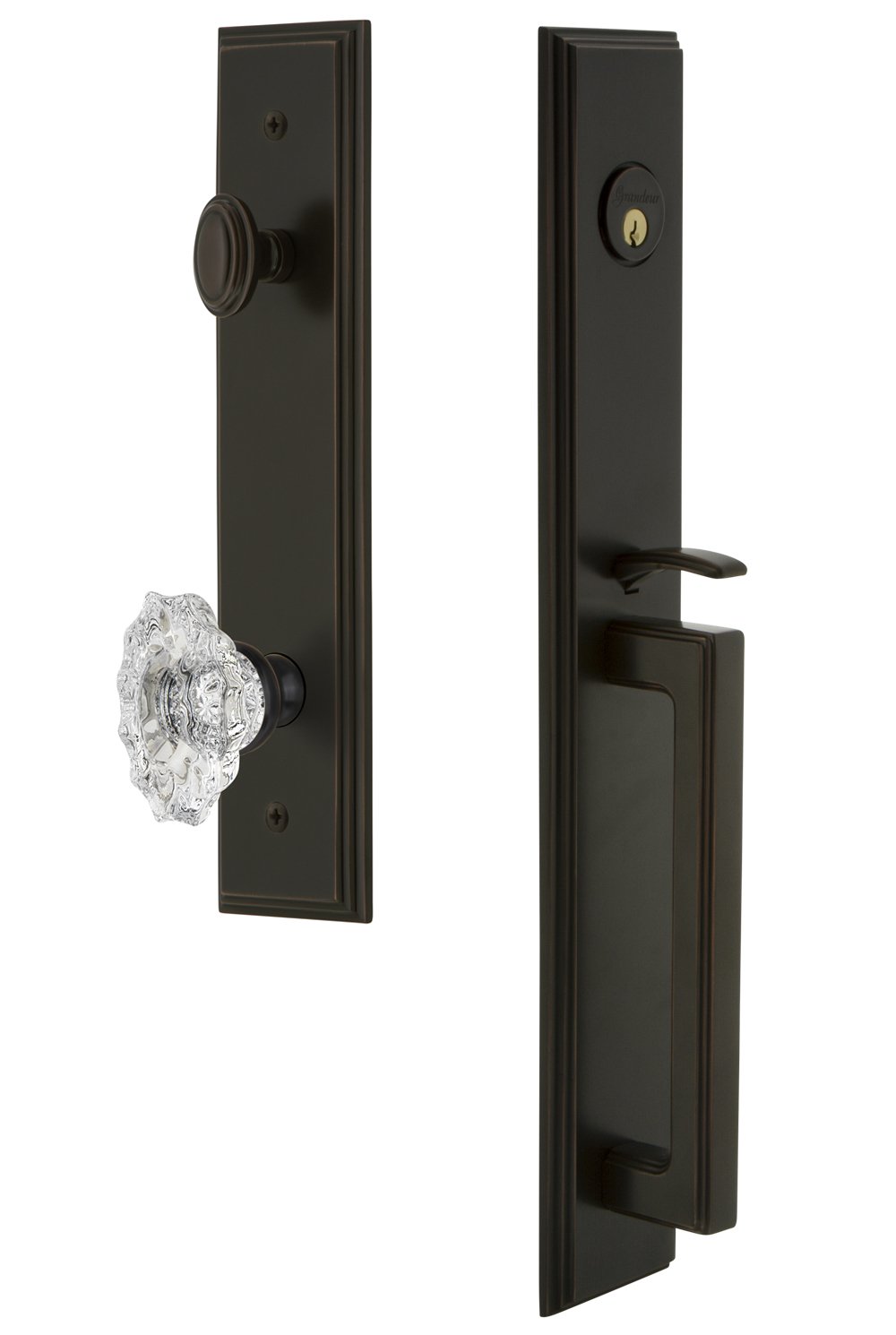 Grandeur 848862 Hardware Carre' One-Piece Handleset with D Grip