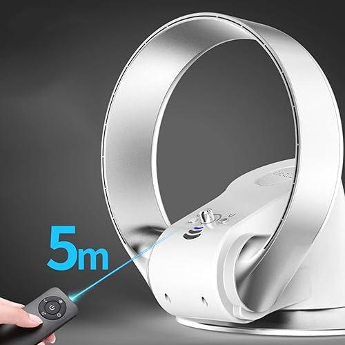 Miniatura 10 de ZAVAYA Ventilador de pared sin aspas de 14 pulgadas, 26 con control remoto, temporizador, ventilador de escritorio sin aspas, 7 velocidadesaire de