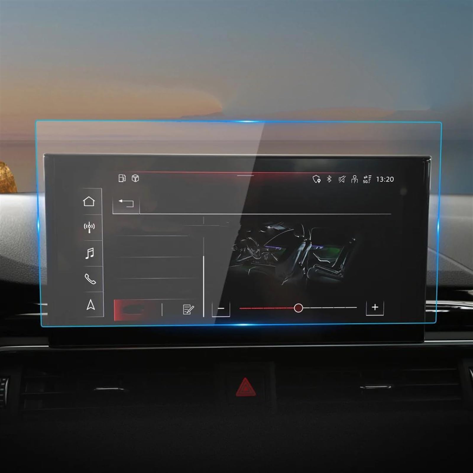 Naklejki ochronne ze szkła hartowanego Carplay do A4 2023 (niebieski)