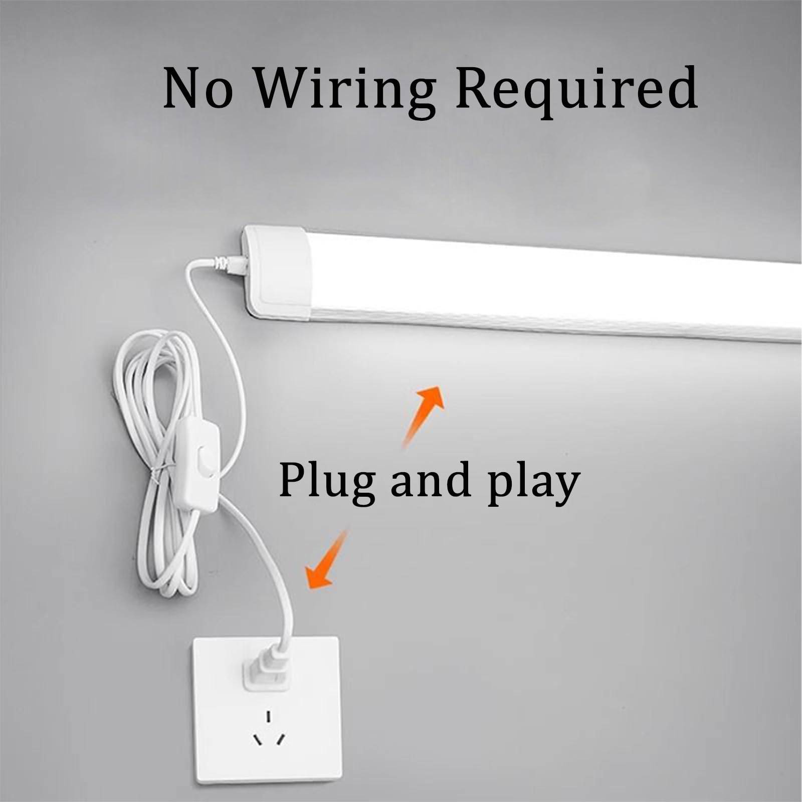 Lampa ścienna LED, magnetyczna lampa ścienna z przełącznikiem i nowoczesną taśmą LED z kablem zasilającym do szafy na ubrania, salonu i kuchni (biała)