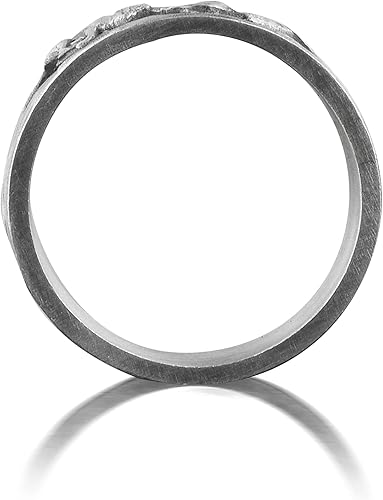 Miniatura 3 de BySilverStone Jewelry Wolf Family - Anillo de plata para hombre, anillo de promesa oxidado con lobo grabado para hombre, anillo de plata con