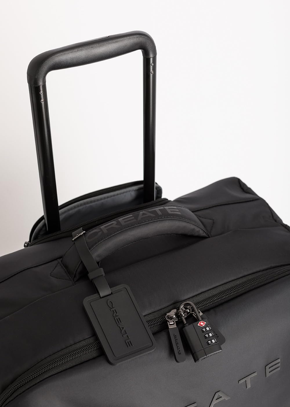 CREATE / Luggage Studio Soft/Valise Souple en Polyester Noir / 47x25,5x65cm / Serrure TSA, 4 Roues Doubles multidirectionnelles, poignée télescopique, Tissu imperméable, étiquette d'identification