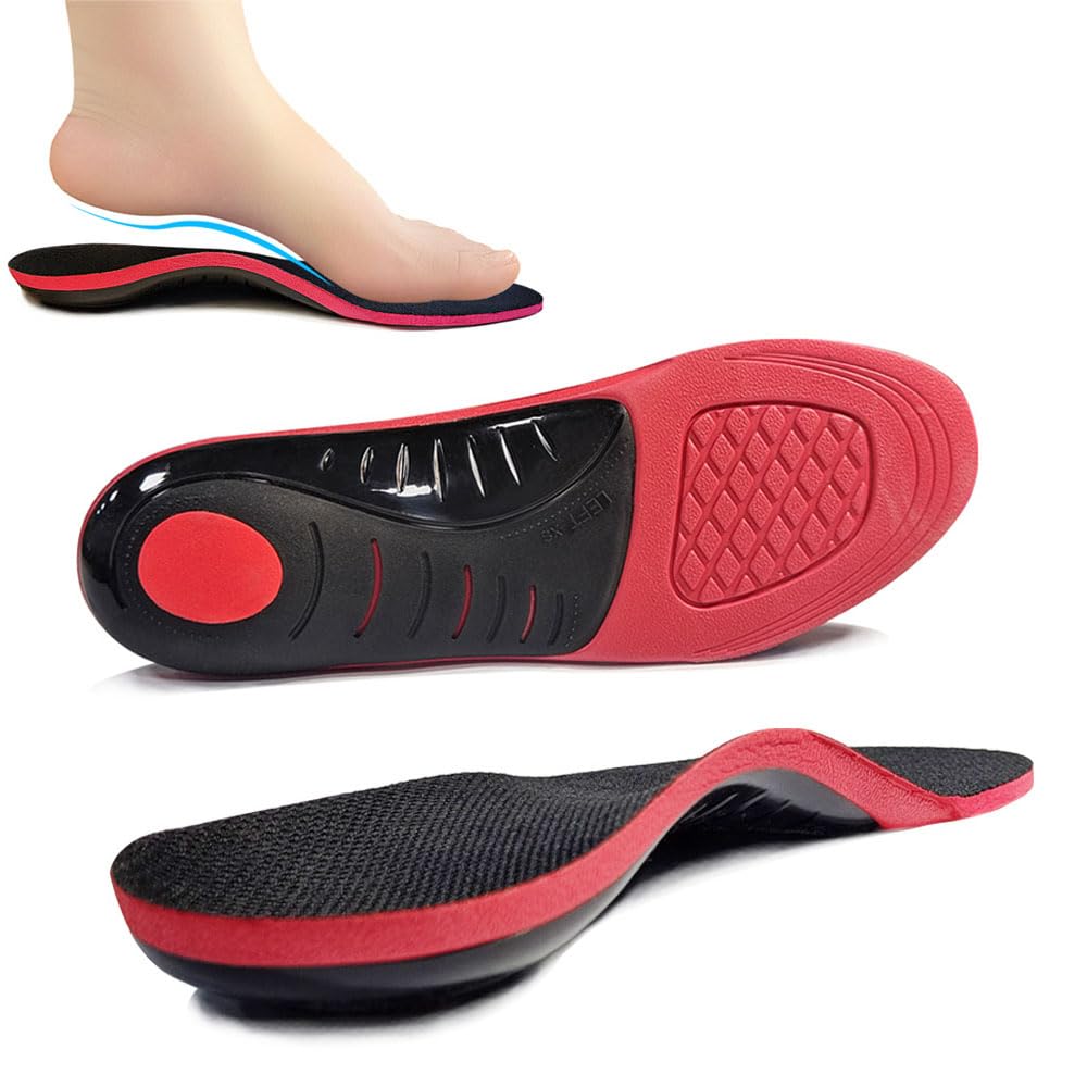 Solette ortopediche, soletta ammortizzante sportiva, poggiapiedi alto per uomo e donna, solette per scarpe troppo grandi per piedi piatti, fascite plantare, dolore al piede (L)