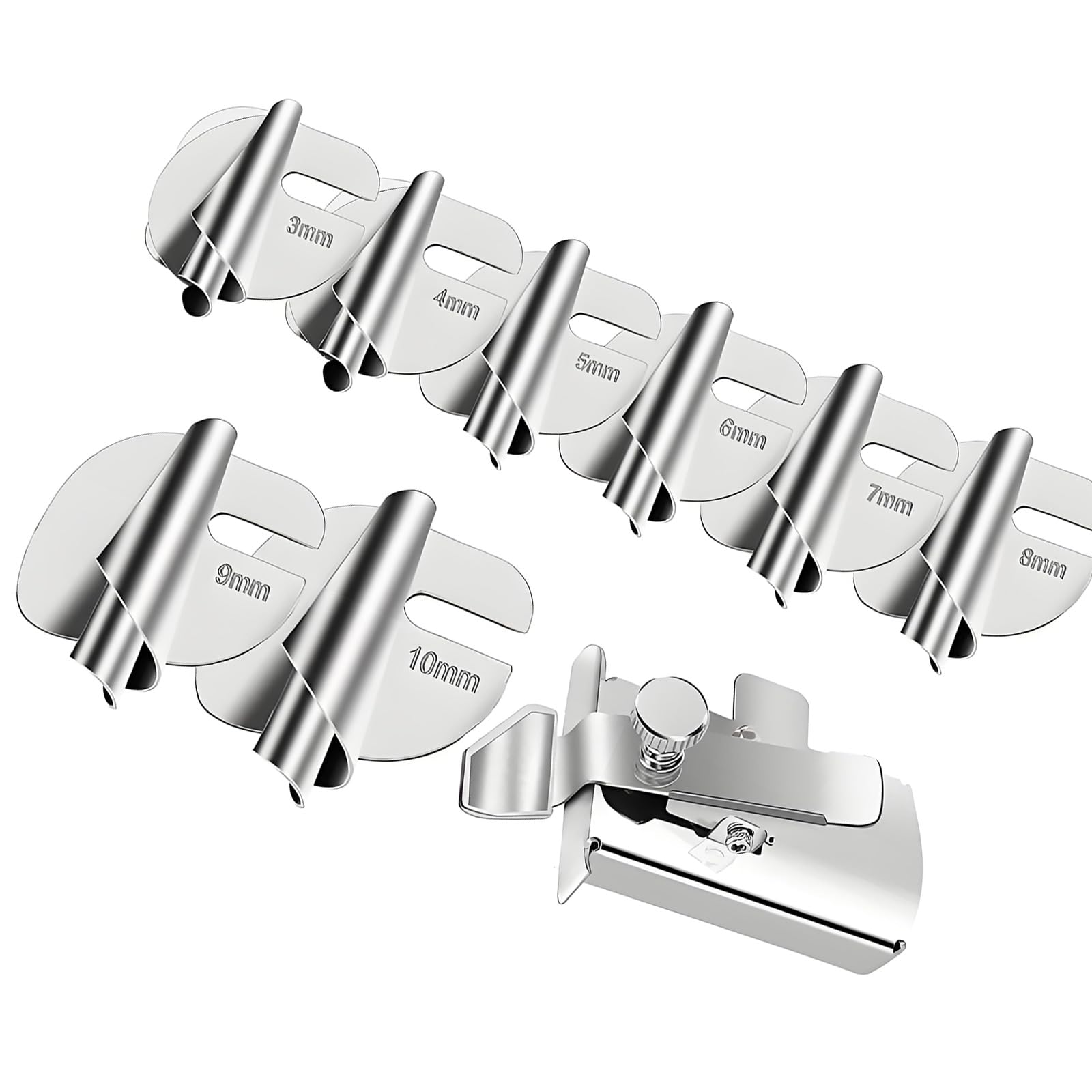 3 10mm Metal Rolled Hemming Presser Foot and Seam Guide Set Sewing Machine Accessories for Accurate Stitching Sewing Supplies for Home