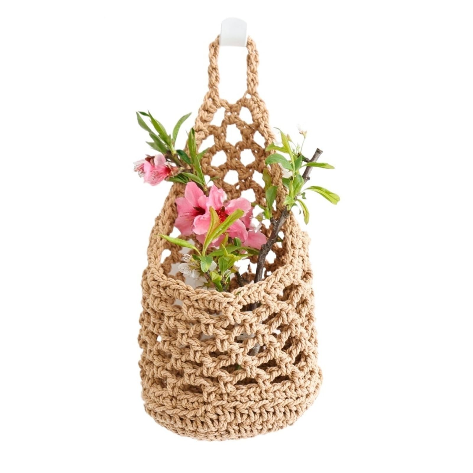 Cotton rope hollow woven portable storage basket